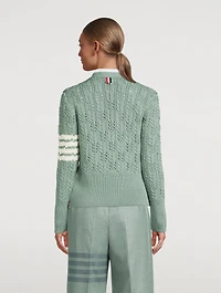 Irish Pointelle Merino Wool Cardigan