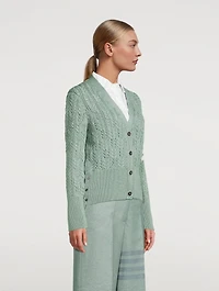 Irish Pointelle Merino Wool Cardigan