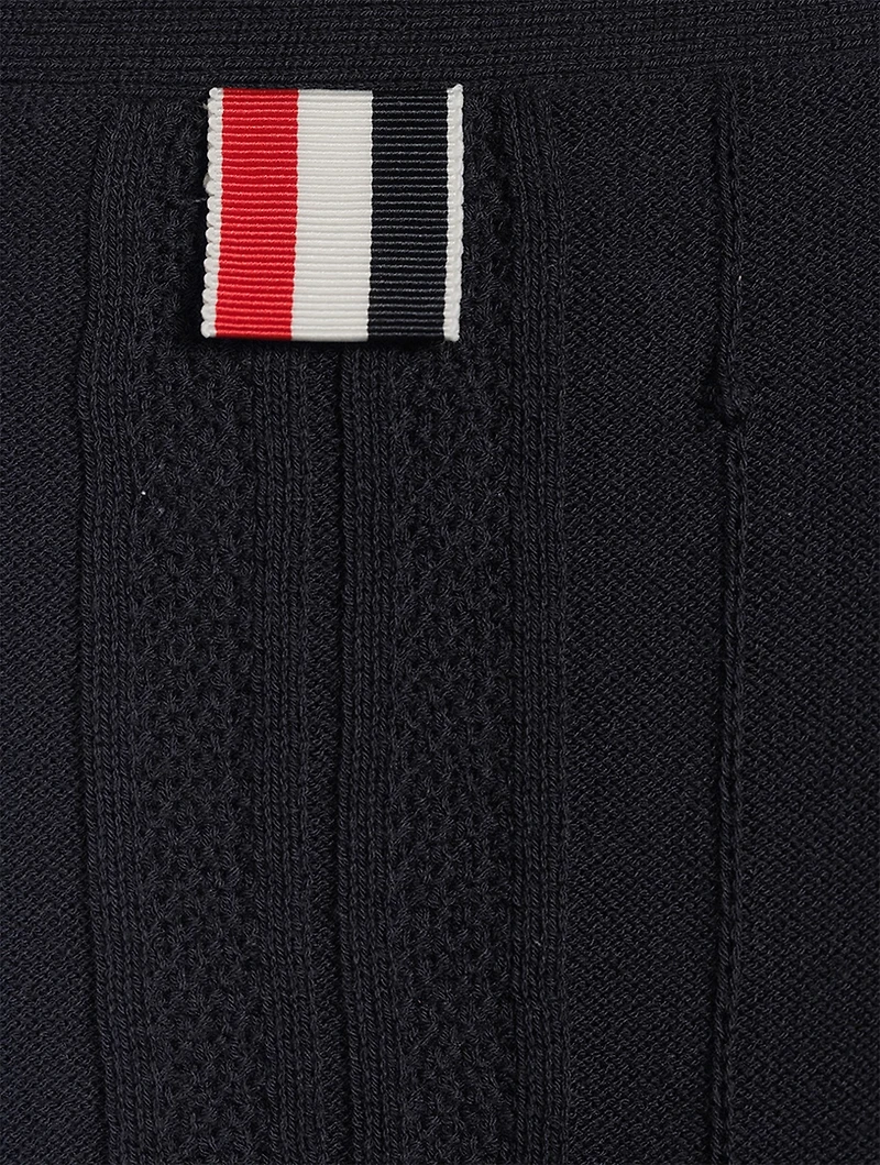 High Twist Cotton Oversized Cricket Stripe Cardigan