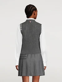 Chunky Pointelle Merino Wool Sweater Vest