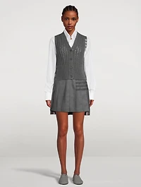 Chunky Pointelle Merino Wool Sweater Vest