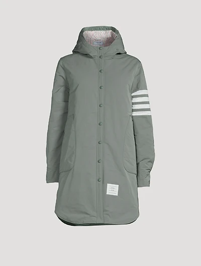 Down Fill Thigh Length Hooded Shirtdress