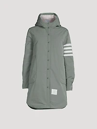 Down Fill Thigh Length Hooded Shirtdress