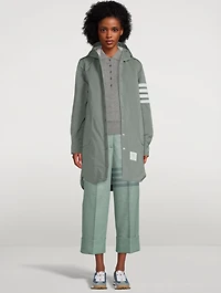 Down Fill Thigh Length Hooded Shirtdress
