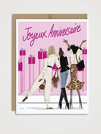 French Window Shoppers Birthday Card
