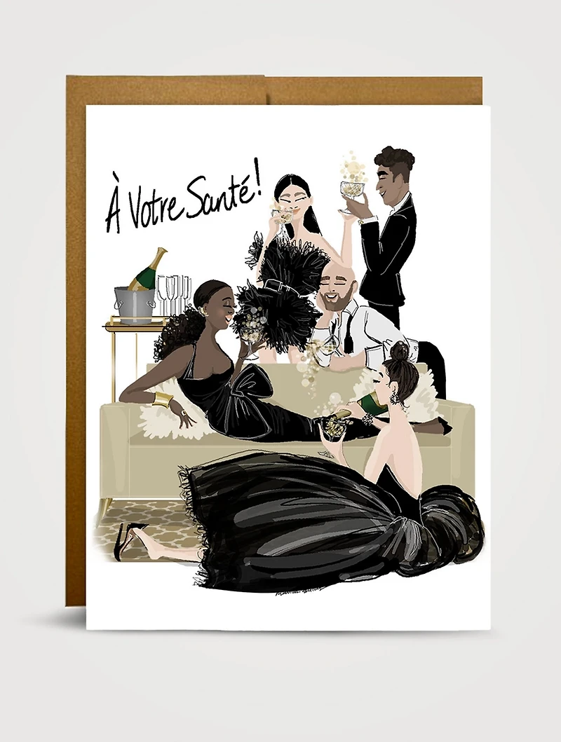 French Champagne Crowd Congratulations Boxed Notecard Set