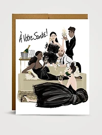 French Champagne Crowd Congratulations Boxed Notecard Set