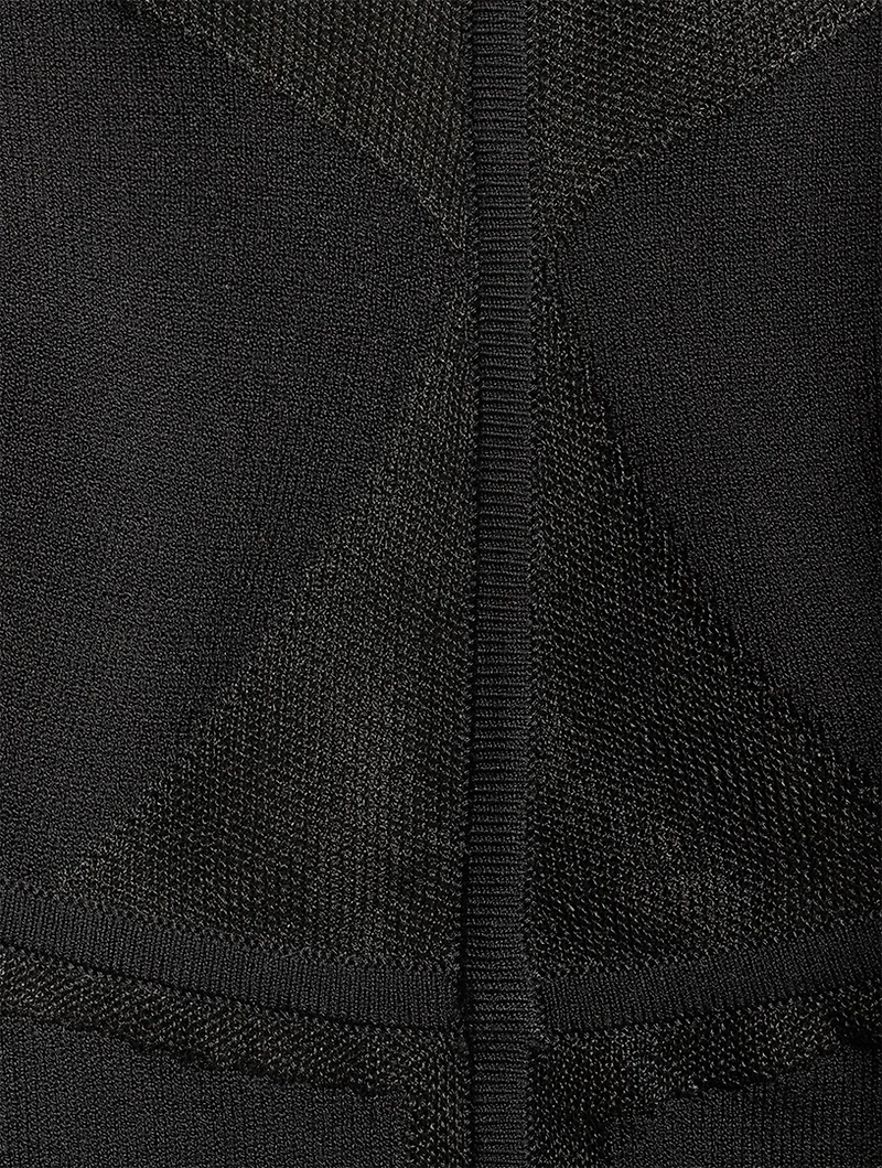 Sheer Intarsia Bustier Bodysuit