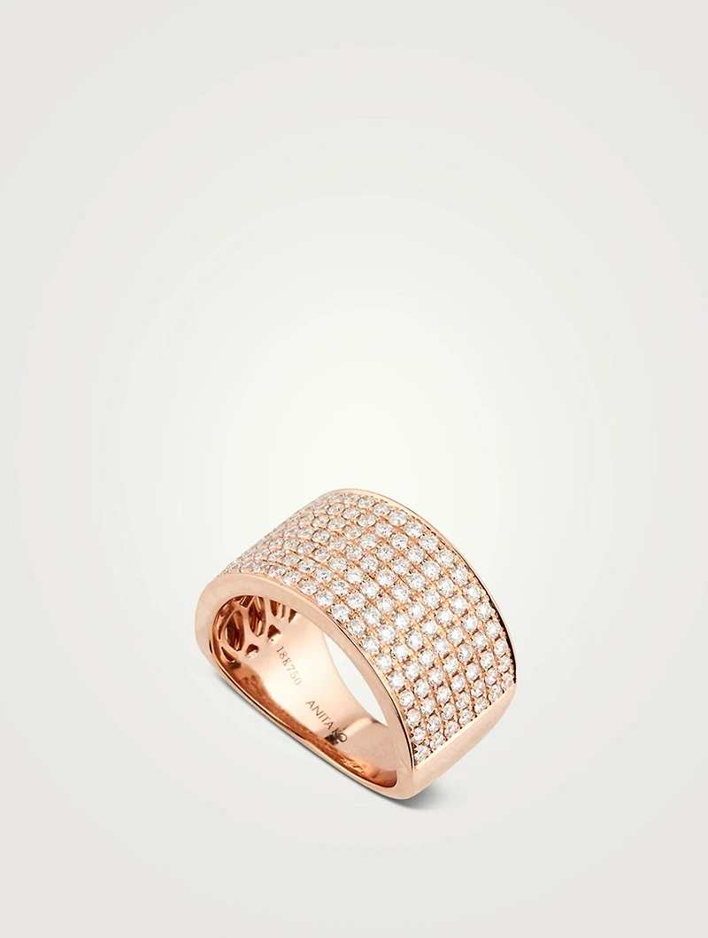 Marlow 18K Rose Gold Diamond Band Ring