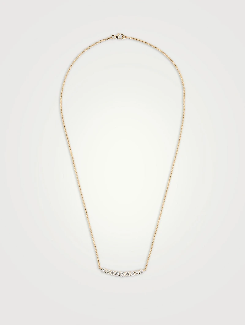 Delilah 18K Gold Crescent Diamond Necklace