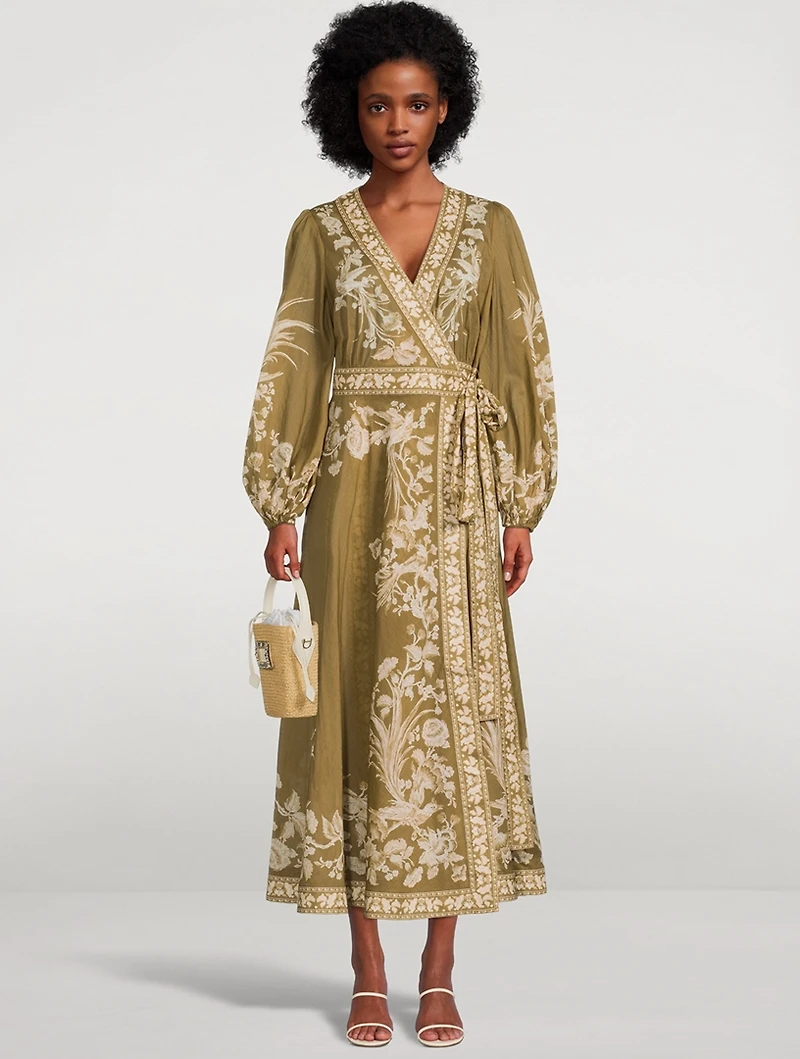 Anneke Wrap Midi Dress Floral Print