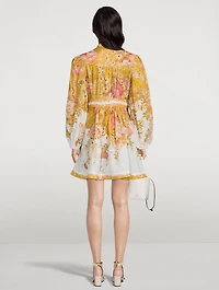 Pattie Plunge Mini Dress Floral Print