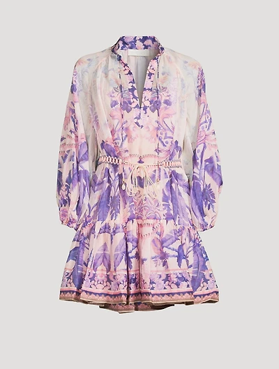 Lyre Puff-Sleeve Mini Dress
