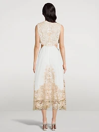 Jeannie Embroidered Midi Dress
