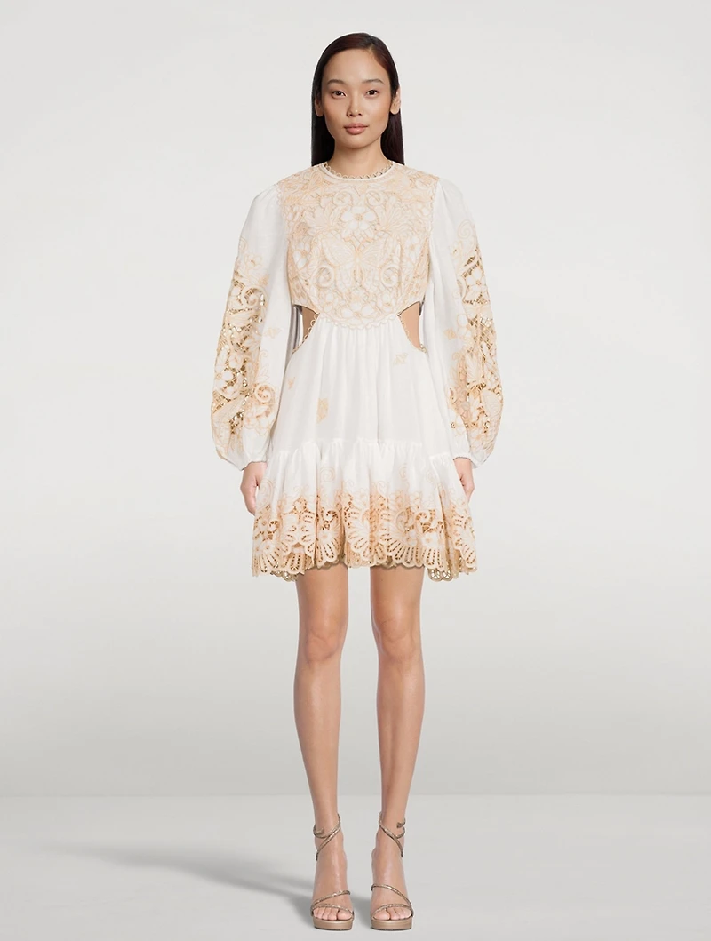 Jeannie Embroidered Mini Dress