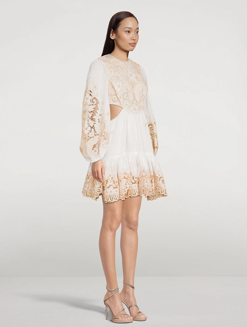 Jeannie Embroidered Mini Dress