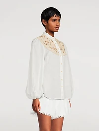 Jeannie Embroidered Linen Blouse