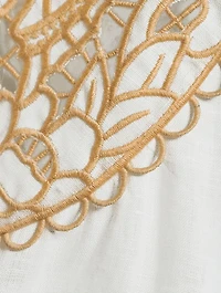 Jeannie Embroidered Linen Blouse