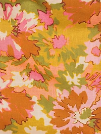Violet Twist-Front Cropped Blouse Floral Print