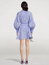 Violet Belted Mini Dress Bandana Print