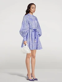 Violet Belted Mini Dress Bandana Print