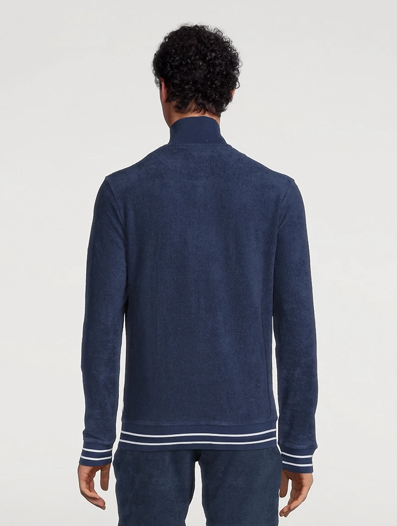 Isar Cotton Towelling Half-Zip Sweater