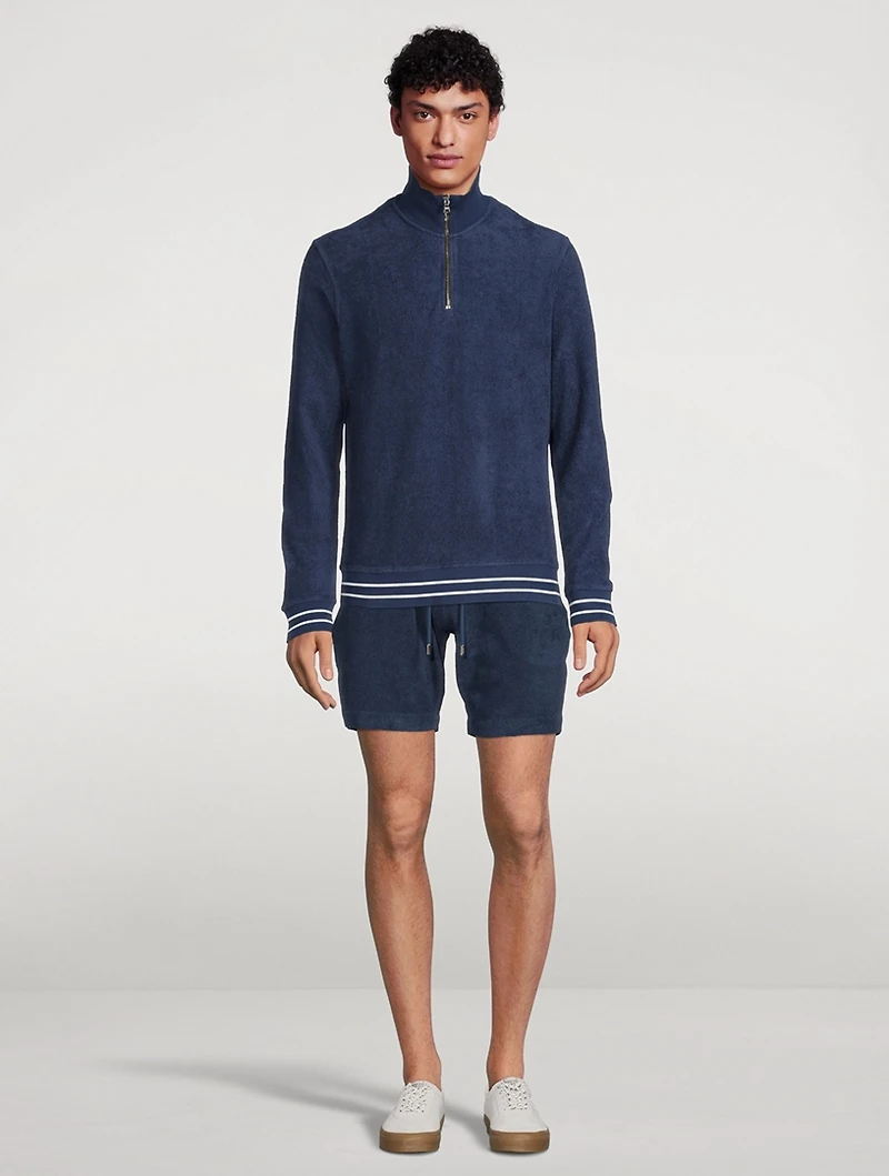 Isar Cotton Towelling Half-Zip Sweater
