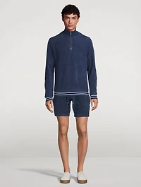 Isar Cotton Towelling Half-Zip Sweater