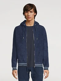 Mathers Cotton Towelling Zip-Up Sweatshirt With Hood