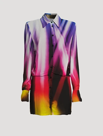 Margot Georgette Shirt Dress Spotlight Print