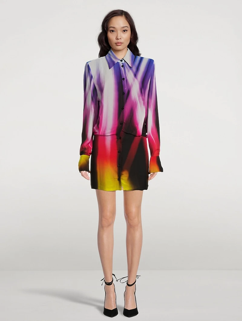 Margot Georgette Shirt Dress Spotlight Print