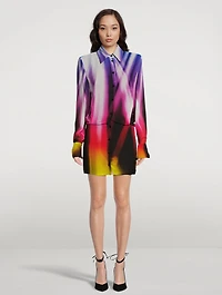 Margot Georgette Shirt Dress Spotlight Print