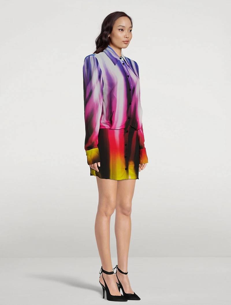 Margot Georgette Shirt Dress Spotlight Print
