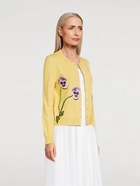 Pansy Embroidered Cardigan