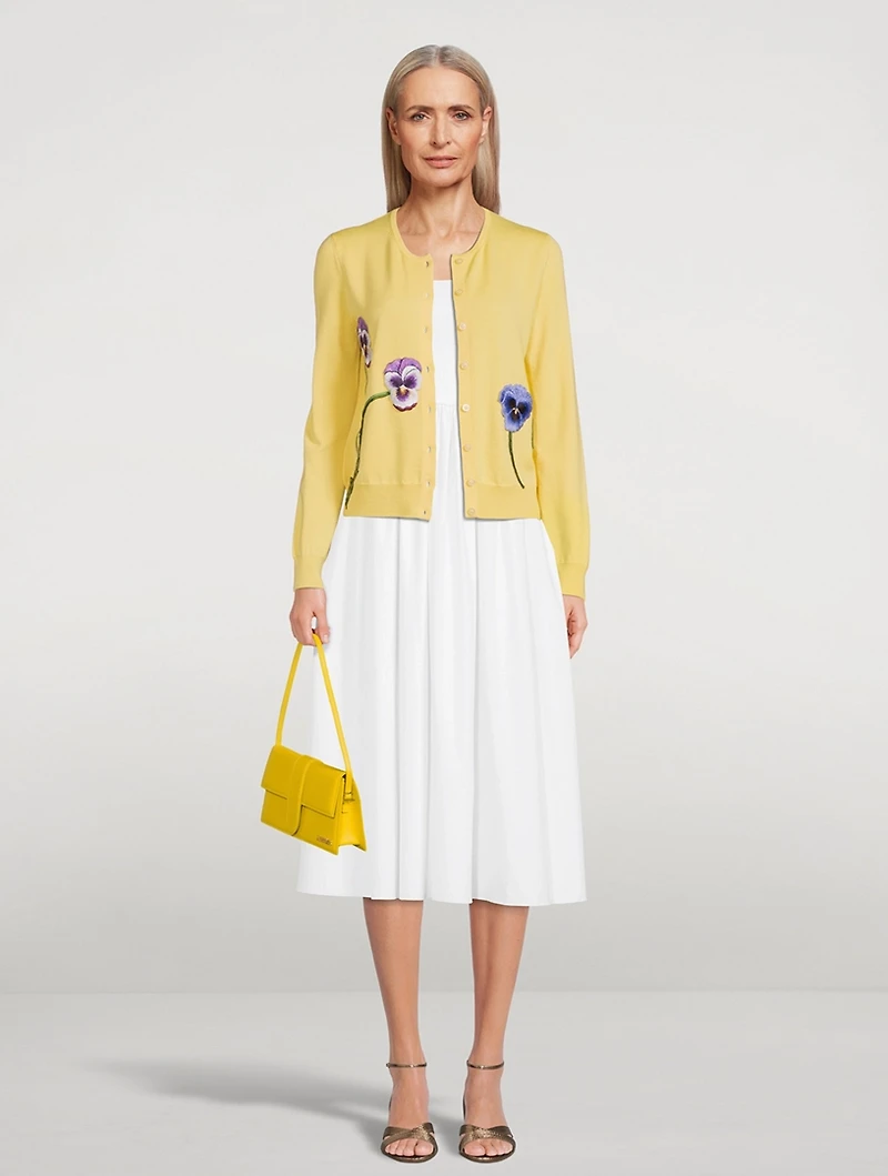 Pansy Embroidered Cardigan