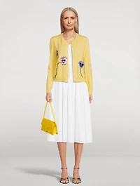 Pansy Embroidered Cardigan