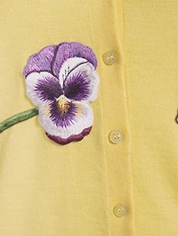 Pansy Embroidered Cardigan