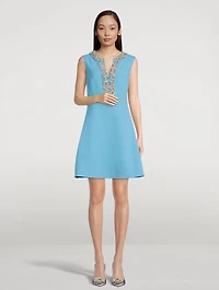 Crystal Embroidered Mini Dress