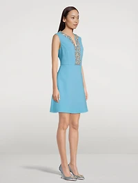 Crystal Embroidered Mini Dress