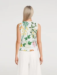 Sleeveless Sweater In Floral Print