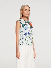 Sleeveless Sweater In Floral Print
