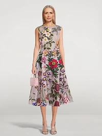 Fil Coupé Floral Midi Dress