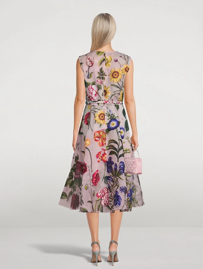 Fil Coupé Floral Midi Dress