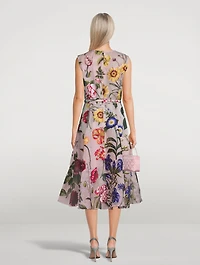 Fil Coupé Floral Midi Dress