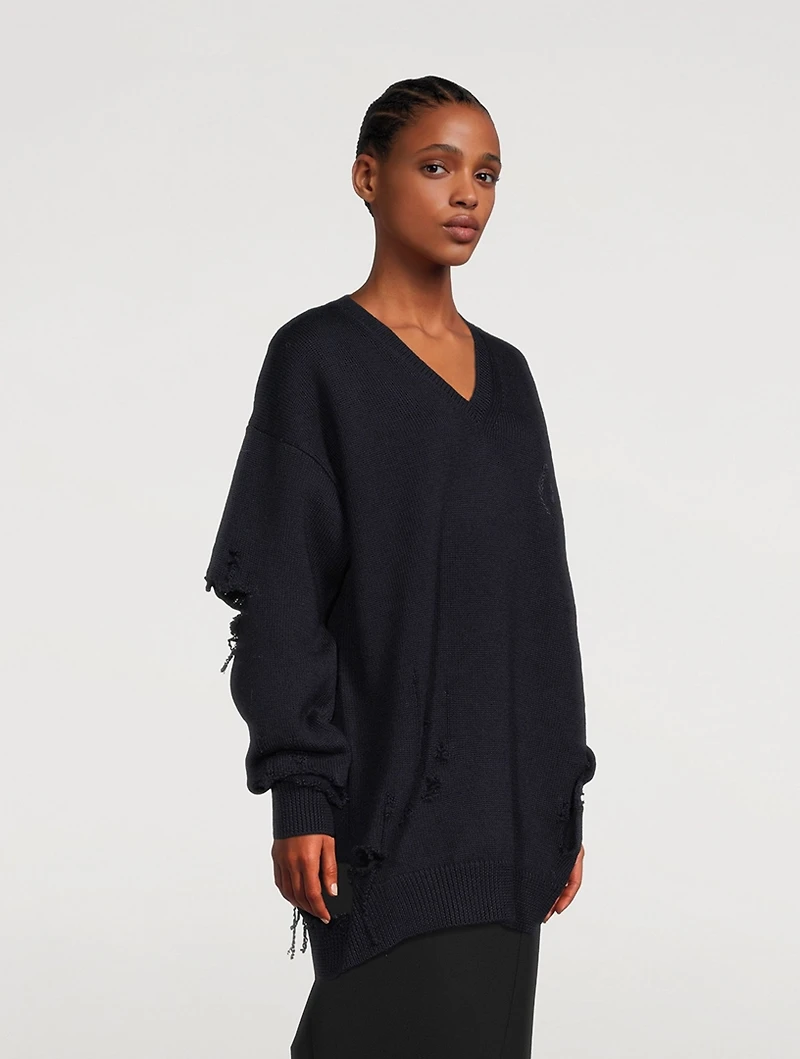 Destroyed Oversized Wool Sweater