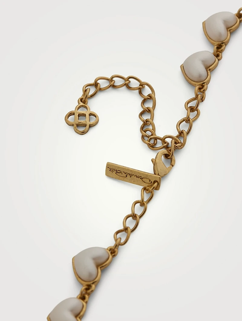 Sweetheart Faux Pearl Necklace