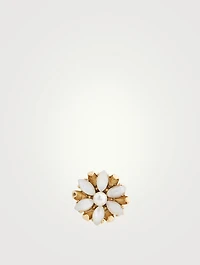 Crystal Pearl Flower Stud Earrings