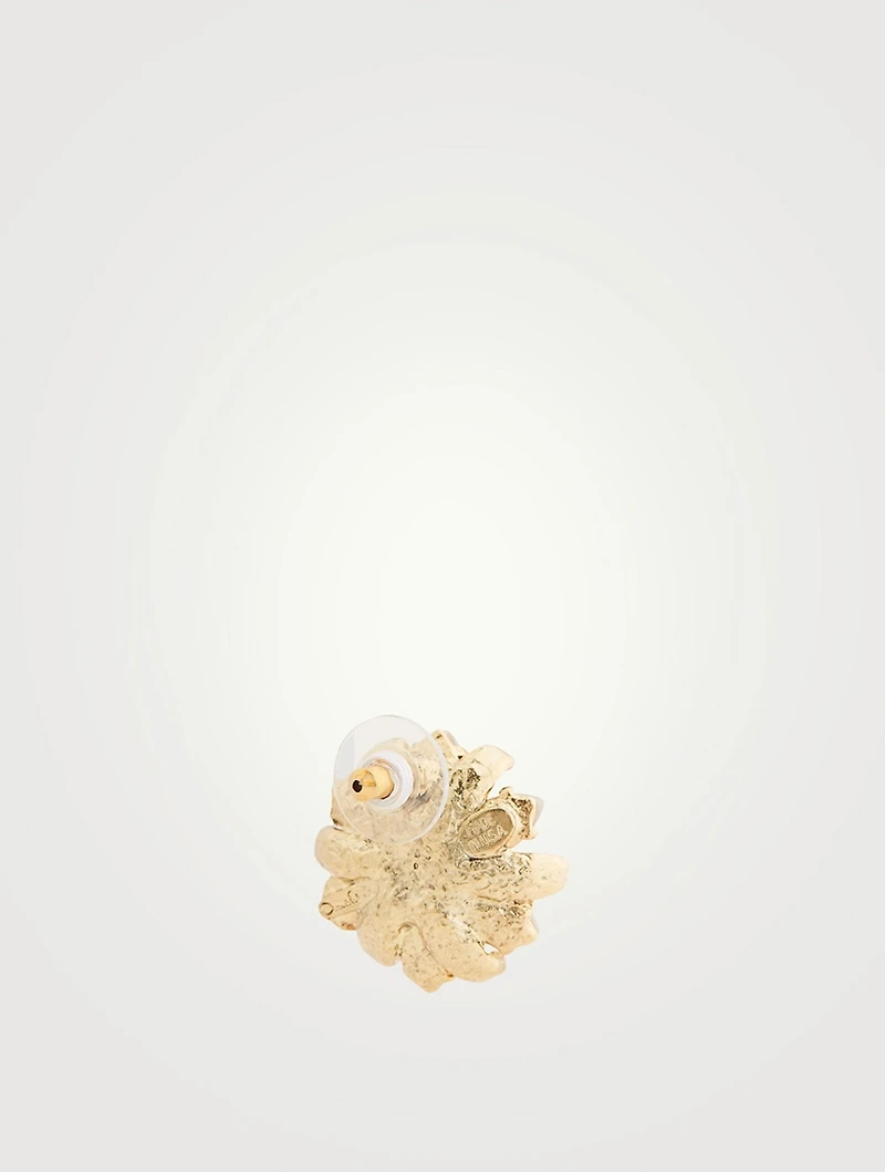 Crystal Pearl Flower Stud Earrings