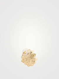 Crystal Pearl Flower Stud Earrings