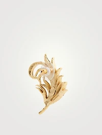 Small Feather Earrings With Crystals